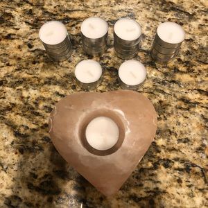 Heart Shaped Himalayan Salt Tea Candle Holder